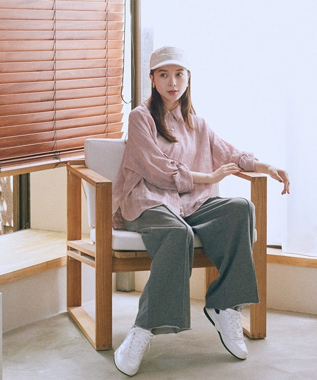 earth music&ecology シャドーチェックシャツ Pink