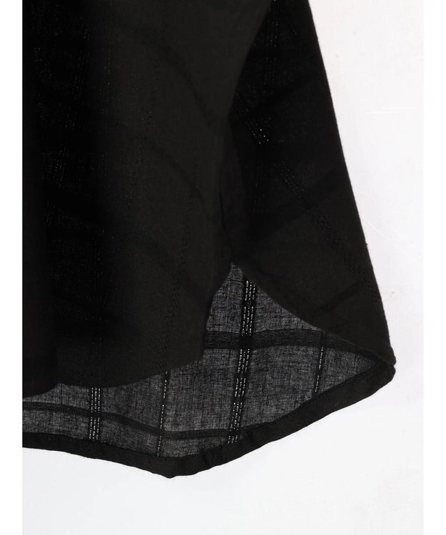 Green Parks インド綿 チェックドビーブラウス Black