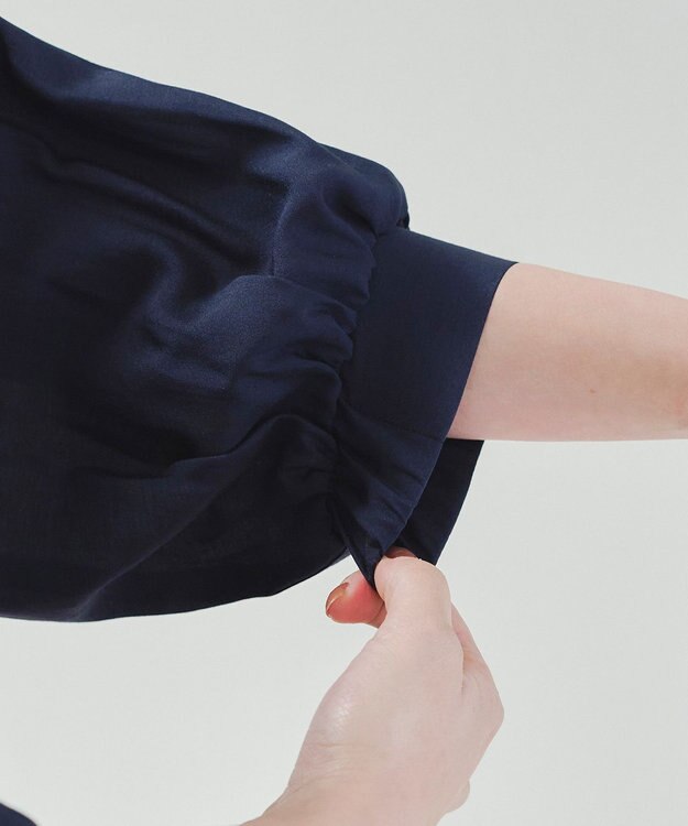 Tiaclasse 【洗える】シアーロングブルゾン ネイビー