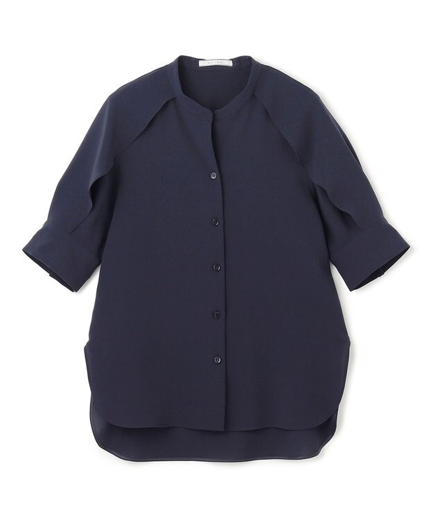 BEIGE， 【S-size】HYACINTH / スタンドカラーブラウス ネイビー系