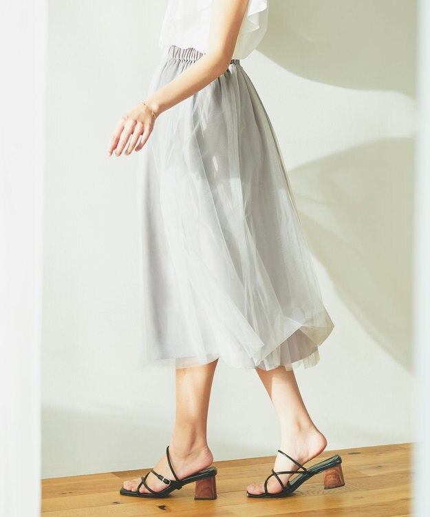 Feroux チュール スカート ライトグレー系