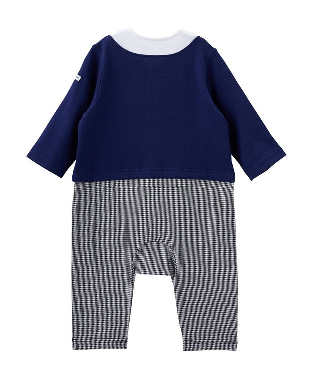 MIKI HOUSE HOT BISCUITS 【ミキハウス】【70-80cm】 蝶ネクタイつきフォーマルカバーオール 紺