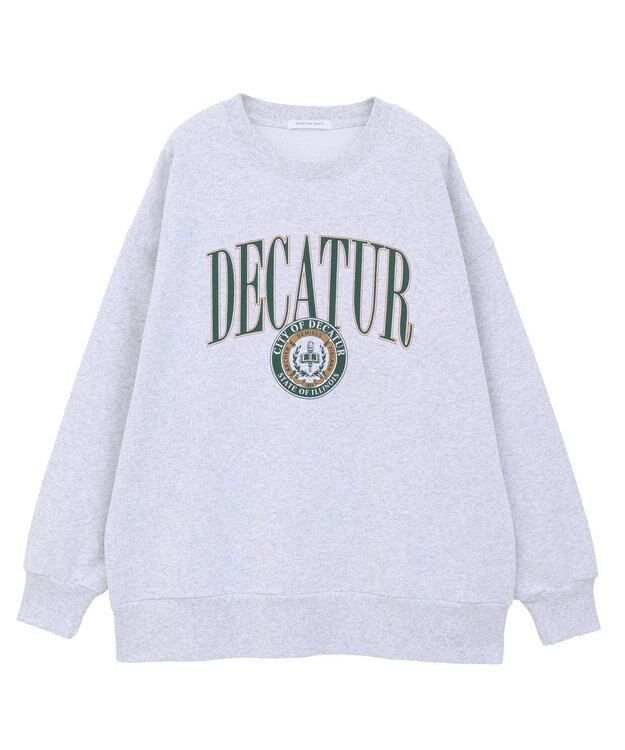 AMERICAN HOLIC カレッジロゴクラックプリント裏毛プルオーバー Gray Mixture