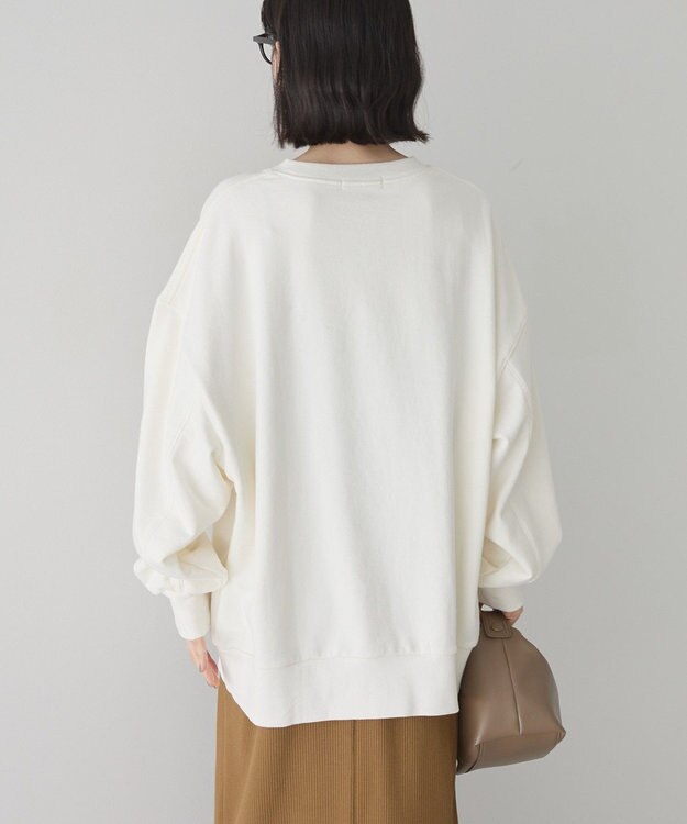 AMERICAN HOLIC カレッジロゴクラックプリント裏毛プルオーバー Off White