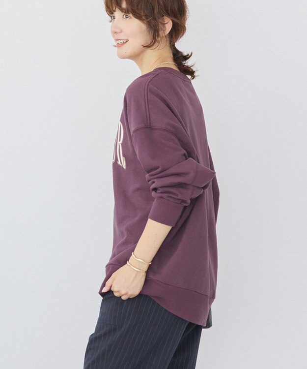 AMERICAN HOLIC カレッジロゴクラックプリント裏毛プルオーバー Brown