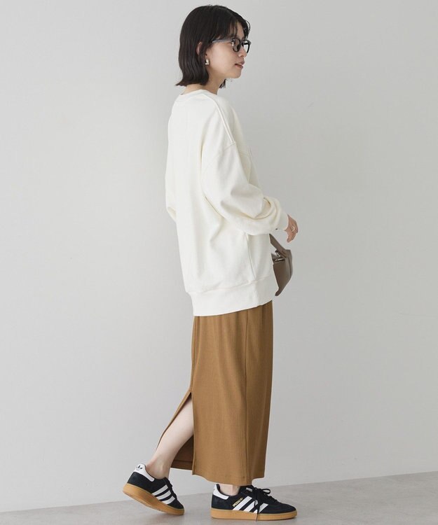 AMERICAN HOLIC カレッジロゴクラックプリント裏毛プルオーバー Off White