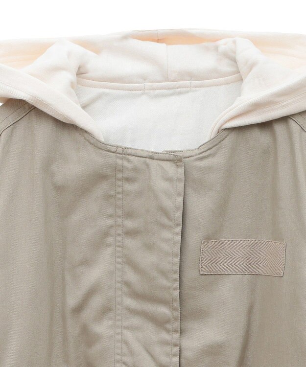 earth music&ecology パーカー付きミリタリーブルゾン Beige