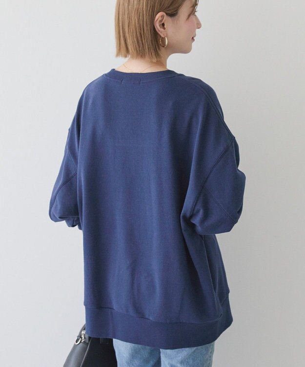 AMERICAN HOLIC カレッジロゴクラックプリント裏毛プルオーバー Navy