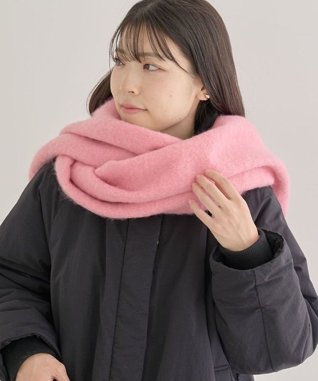 Green Parks ボリュームカラーマフラー Pink