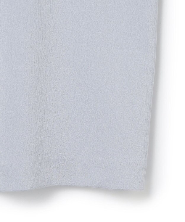 BEIGE， 【洗える・Precious 11月号掲載】LLOYD / ハンマーサテンロールカラー半袖ブラウス Dull Blue