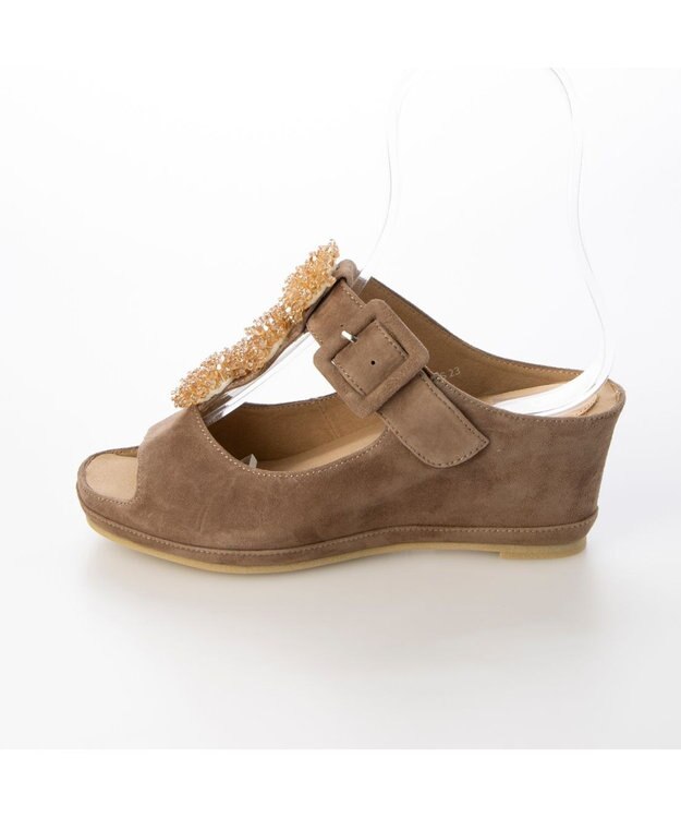 MODE ET JACOMO <D'ICI>ビジュー付きTストラップサンダル オークスエード