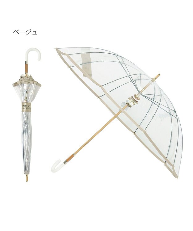 MOONBAT POLO RALPH LAUREN（ポロ ラルフローレン) ビニール傘 TPU×SEASONAL BEAR 雨傘 長傘 ベージュ