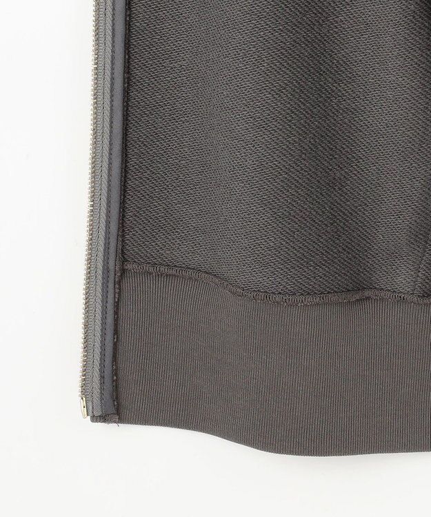 自由区 L クリアループバックジップ パーカー スレート