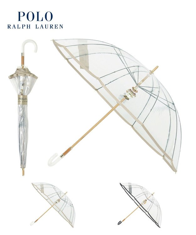MOONBAT POLO RALPH LAUREN（ポロ ラルフローレン) ビニール傘 TPU×SEASONAL BEAR 雨傘 長傘 ベージュ