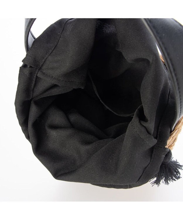 UNBILLION カシュカシュ cachecache / ハート付ラフィアバケットトート カゴバッグ ブラック