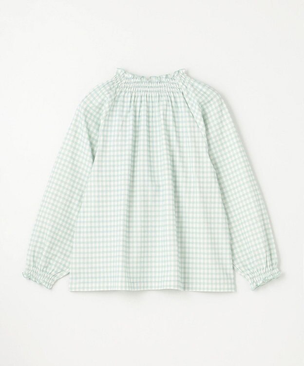組曲 KIDS 【150-160㎝】シャーリングチェック トップス ミント系5