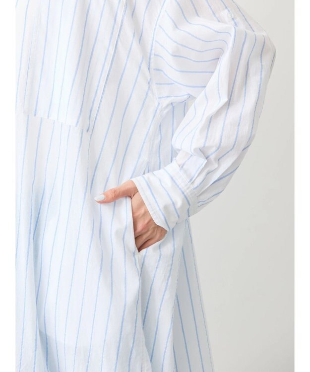 AMERICAN HOLIC 丈違いラメストライプワンピース Stripe Ivory