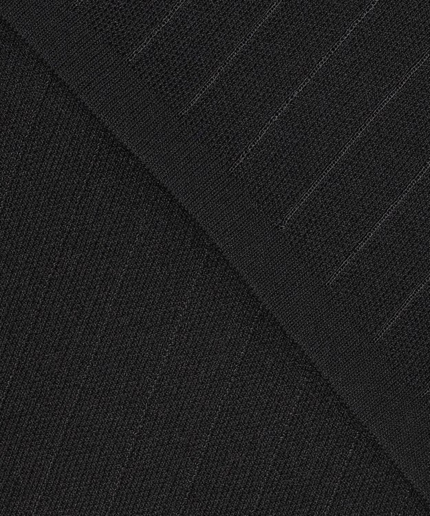 ICB 【洗える】 ストライプパターン ニットトップス ブラック系