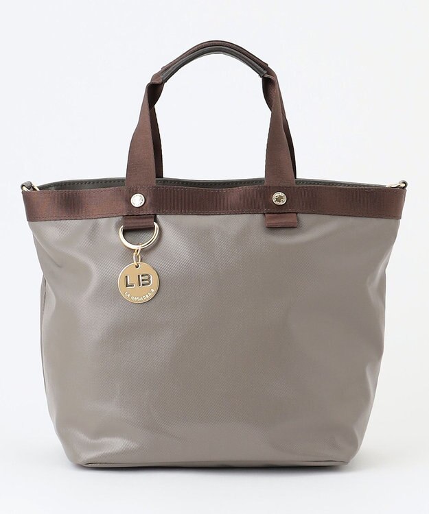 LA BAGAGERIE 【コットン×ポリウレタン】シャイニーミニトート グレー