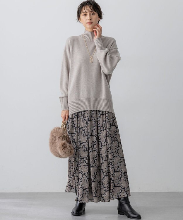 23区 S 【見上愛さんコラボカラー/Oggi掲載】カシミヤブレンド ハイネック ニット ベージュ系