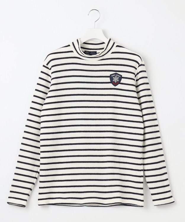 23区GOLF 今シーズンはボーダー柄も仲間入り！【MEN】【吸湿発熱】グランサーモボーダー カットソー アイボリー系1