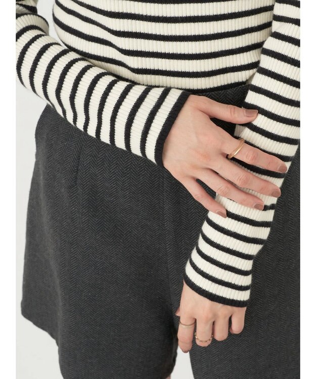 earth music&ecology やわらかタッチリブタートルネックプルオーバー Border