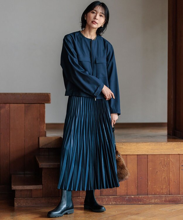 23区 【セットアップ対応】TWマットクロス ブルゾン ネイビー系