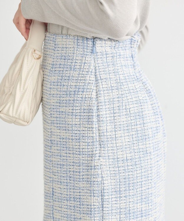 earth music&ecology カットソーツイードマーメイドスカート Blue