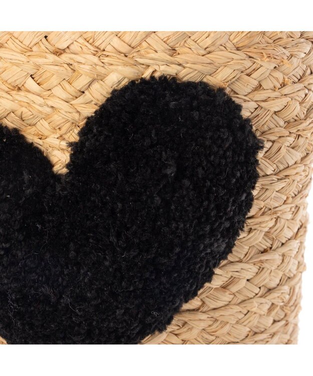 UNBILLION カシュカシュ cachecache / ハート付ラフィアバケットトート カゴバッグ ブラック