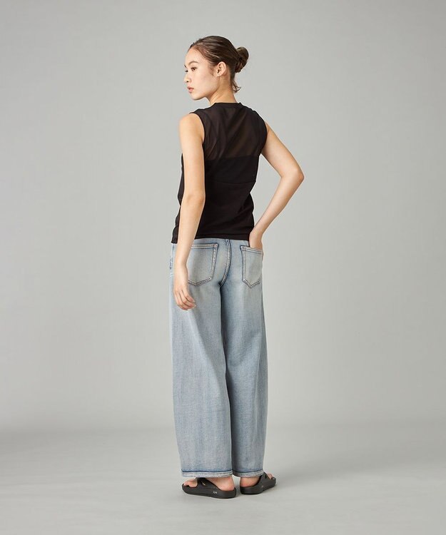 Chacott HandsomeCotton チュールノースリーブTシャツ ブラック