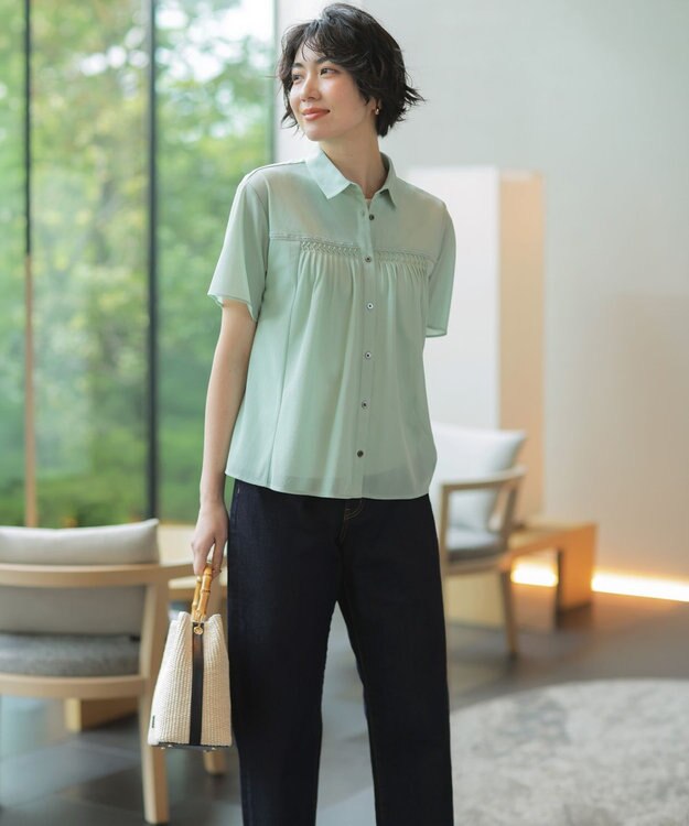 J.PRESS LADIES L 【洗える】BASIC STRETCH DENIM ボーイフィット デニム インディゴ系