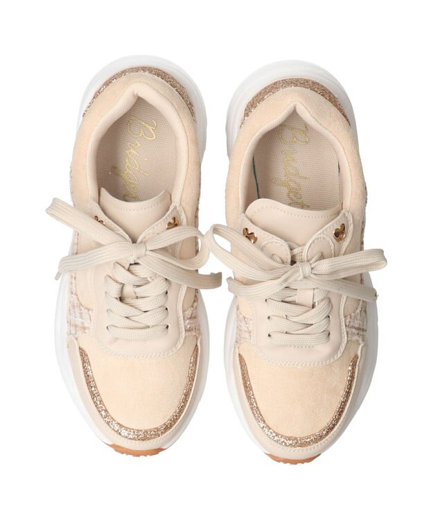 Bridget Birkin 【Bridget Birkin】ラメツイードコンビスニーカー ベージュコンビ