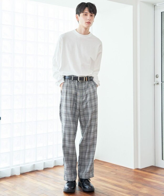 WEGO 【ウエストゴム】TRイージーストレートパンツ 柄1