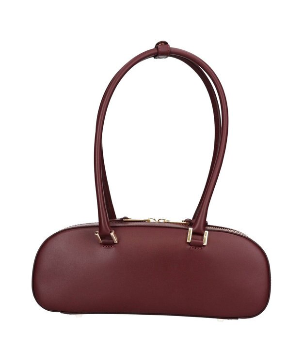 INTER-CHAUSSURES 【CHRISTIAN VILLA】レザーワイドスモールショルダーバッグ ボルドー