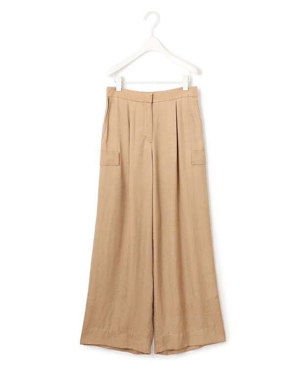 ICB L 【洗える】 キュプラピグメントクロス カーゴパンツ チノベージュ系