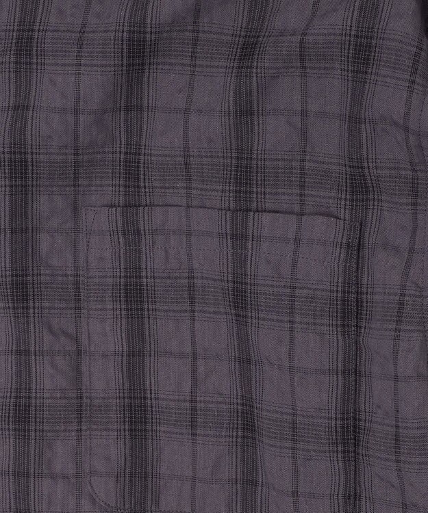 WEGO クリンクルチェックシャツ（LS） ブラックチェック1