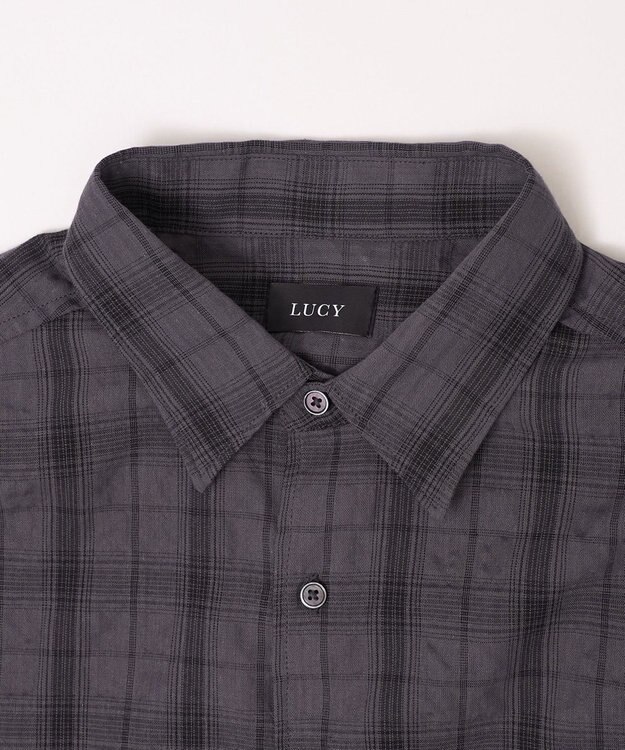 WEGO クリンクルチェックシャツ（LS） ブラックチェック1