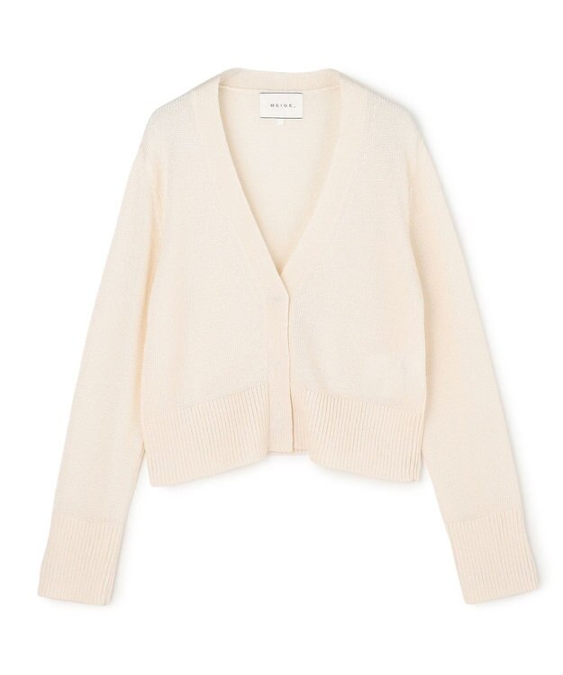 BEIGE， SPESSARTINE / Vネッククロップドカーディガン Ecru