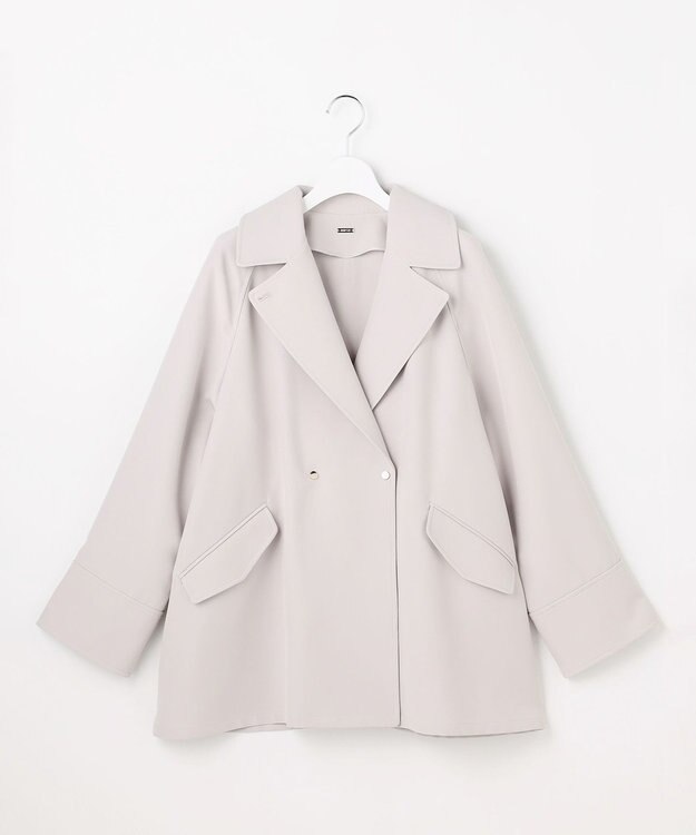 ANY SIS 【2WAY】エレカジストレッチミドルトレンチ コート ライトグレー