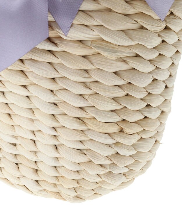 Maison de FLEUR EC限定パールハンドルリボンカゴバッグ Grayish Blue