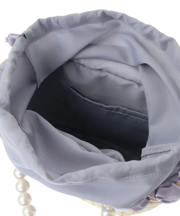 Maison de FLEUR EC限定パールハンドルリボンカゴバッグ Grayish Blue