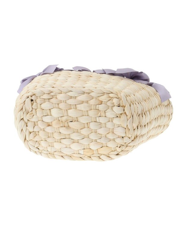 Maison de FLEUR EC限定パールハンドルリボンカゴバッグ Grayish Blue