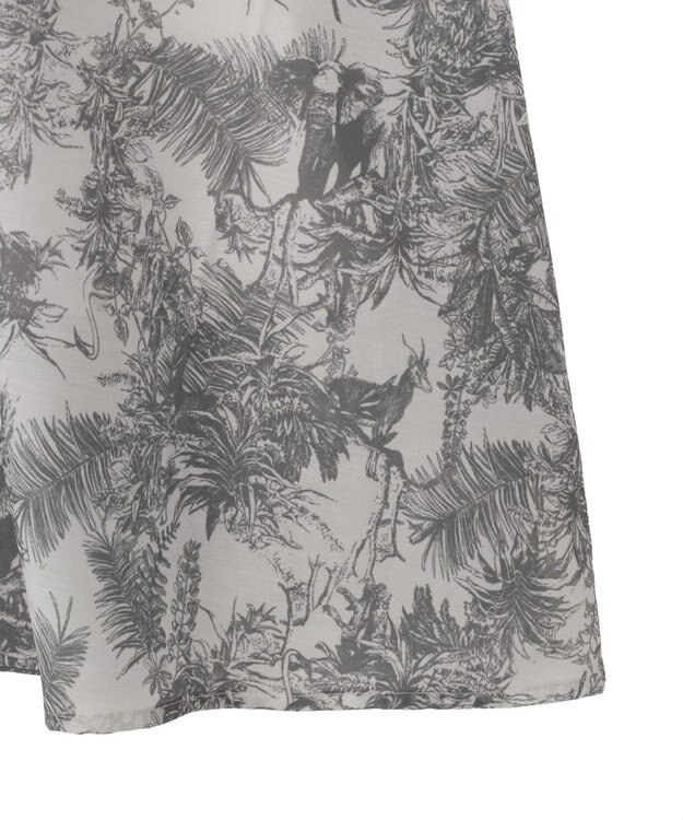 YECCA VECCA サファリ柄フレアシャツワンピース Off White