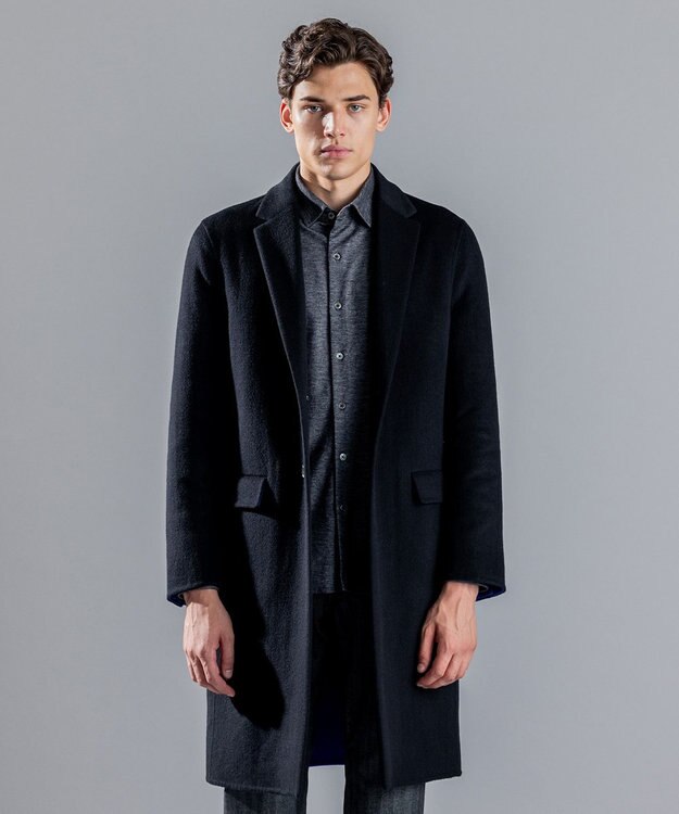 JOSEPH HOMME DOUBLE FACE CASHMERE CHESTER FIELD COAT ブラック系