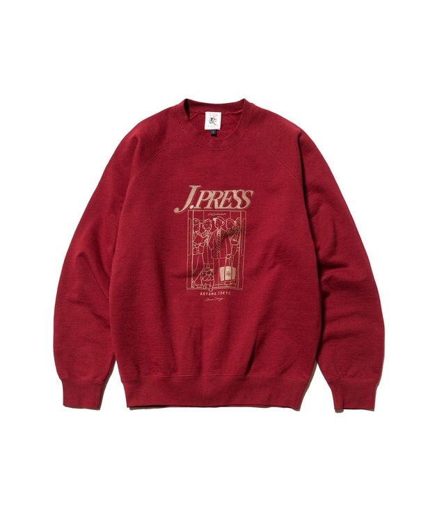 J.PRESS MEN 【AaronChang】【UNISEX】プリントスウェット シャツ ワイン系