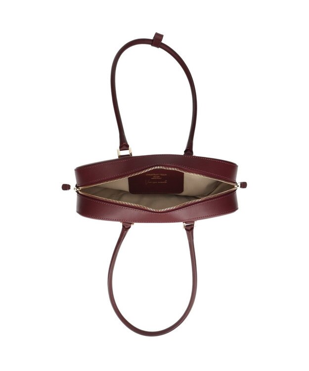 INTER-CHAUSSURES 【CHRISTIAN VILLA】レザーワイドスモールショルダーバッグ ボルドー