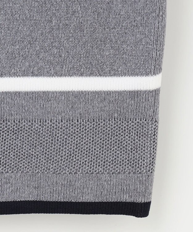 23区GOLF 【MEN】ハーフジップ ニットソー ライトグレー系