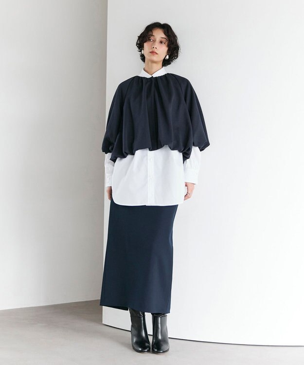 #Newans 【セレモニーにも/洗濯機可】バルーンヘムライトブルゾン​ ネイビー