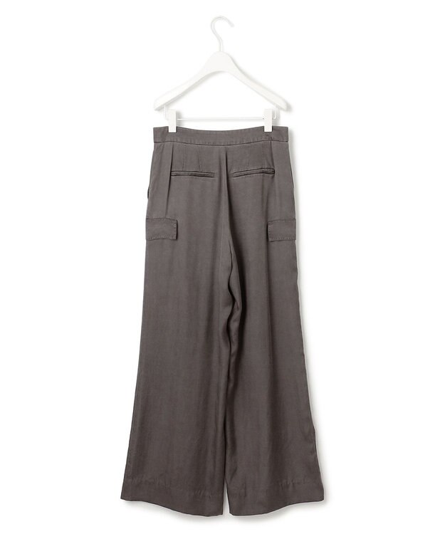 ICB L 【洗える】 キュプラピグメントクロス カーゴパンツ チャコール系