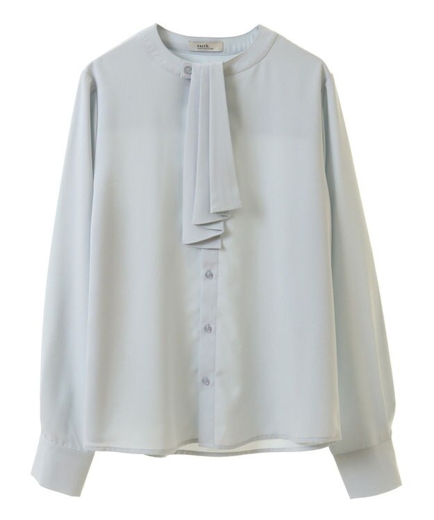 earth music&ecology 2WAYボウタイブラウス サックスブルー